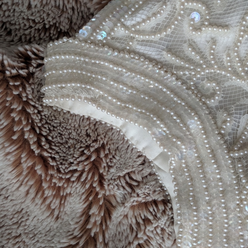 Beaded Cream Evening Gown - Picture 4 of 7